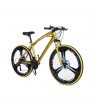 Yellow  New Python shaped mountain bike 26 inch one wheel double disc brake gift car export car
