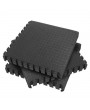 18pcs Household Anti-Skid Moisture-Proof Eva Environmental Ground Mat Fitness Mat Leaf Pattern Black