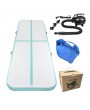10' x 3.3' Inflatable Gymnastic Mat Air Track Tumbling Mat with Pump Air Floor for Home Use, Beach, Park and Water Green&Gray