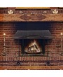 Artisasset Single Door Black Mesh With Geometric Pattern Grill Living Room Decoration Wrought Iron Fireplace Screen